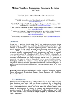 <span itemprop="name">Armenia, Stefano with Andrea Centra, Vittorio Cesarotti, Angelo De Angelis and Clarissa Retrosi, "Military Workforce Dynamics and Planning in the Italian AirForce"</span>