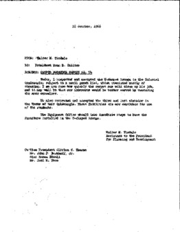 <span itemprop="name">Campus Progress Report No. 74, Letter from Walter M. Tisdale to President Evan R. Collins</span>