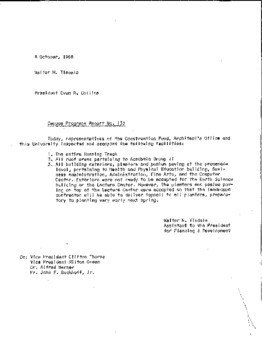 <span itemprop="name">Campus Progress Report No. 133, Letter from Walter M. Tisdale to President Evan R. Collins</span>