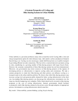 <span itemprop="name">Kumar, Ashwani with Kwong Meng Teo and Amedeo Odoni, "A Systems Perspective of Cycling and Bike-sharing Systems in Urban Mobility"</span>