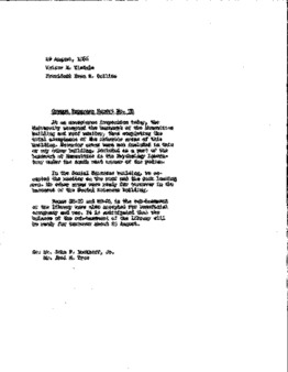<span itemprop="name">Campus Progress Report No. 70, Letter from Walter M. Tisdale to President Evan R. Collins</span>