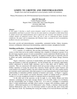 <span itemprop="name">Morecroft, John, "Limits to Growth and Industrialisation - Insights from small and metaphorical system dynamics models and simulators"</span>