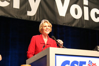 <span itemprop="name">New York State Senator Catherine Young speaks to...</span>