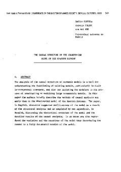 <span itemprop="name">Fontela, Emilio with Antonio Pulido and Ana del Sur, "The Causal Structure of the Wharton-UAM Model of the Spanish Economy"</span>