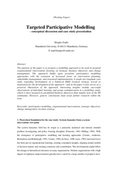 <span itemprop="name">Snabe, Birgitte, "Targeted Participative Modelling – Conceptual Discussion and Case Study Presentation"</span>