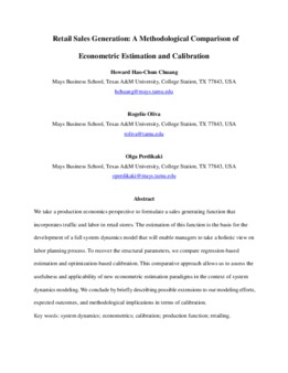 <span itemprop="name">Chuang, Howard Hao-Chun with Rogelio Oliva and Olga Perdikaki, "Retail Sales Generation: A Methodological Comparison of Econometric Estimation and Calibration"</span>