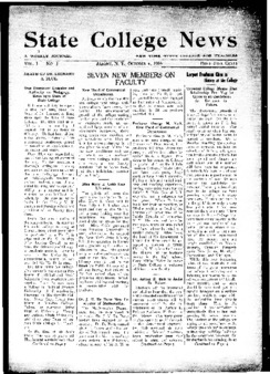 Front page of a 1916 State College News.