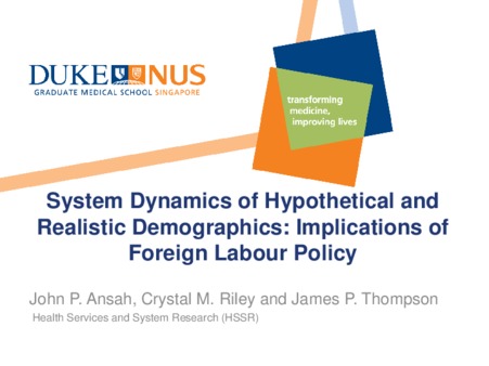 <span itemprop="name">Ansah, John with James Thompson and Crystal Riley, "System Dynamics of Hypothetical and Realistic Demographics: Implications of Foreign Labour Policy"</span>