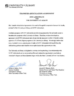 <span itemprop="name">Transfer Articulation Agreement between SUNY Albany and SUNY Adirondack</span>