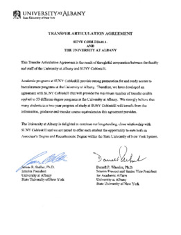 <span itemprop="name">Transfer Articulation Agreement between SUNY Albany and SUNY Cobleskill</span>