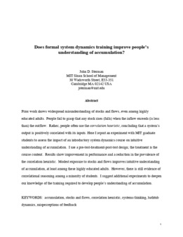 <span itemprop="name">Sterman, John, "Does formal system dynamics training improve people's understanding of accumulation?"</span>