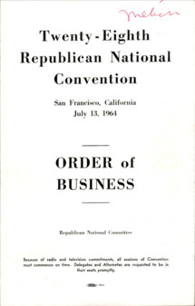 <span itemprop="name">Republican National Convention 1964—Program and Agenda</span>