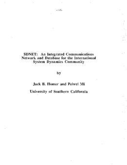 <span itemprop="name">Homer, Jack B. with Peiwei Mi, "SDNET: An Integrated Communications Network and Database for the International System Dynamics Community"</span>