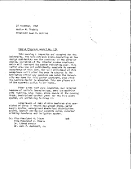 <span itemprop="name">Campus Progress Report No. 136, Letter from Walter M. Tisdale to President Evan R. Collins</span>