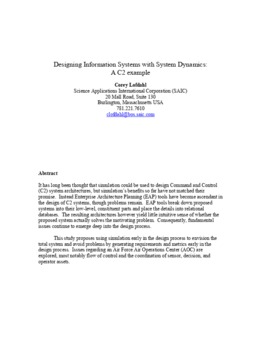 <span itemprop="name">Lofdahl, Corey, "Designing Information Systems with System Dynamics: A C2 Example"</span>