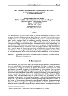 <span itemprop="name">Groesser, Stefan, "Does Experience or an Education in System Dynamics Help People to Solve Simple, Dynamic Problems? – A Laboratory Experiment"</span>