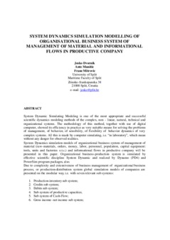 <span itemprop="name">Dvornik, Josko with Ante Munitic and Frane Mitrovic, "SD Simulation Modelling of Organisational Business System of Management of Material & Informational Flows in Productive Company"</span>