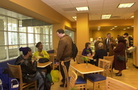 <span itemprop="name">The campus community mingles at the grand opening...</span>