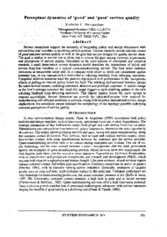 <span itemprop="name">Georgantzas, Nicholas C., "Perceptual Dynamics of “good” and “poor” Service Quality"</span>