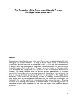 <span itemprop="name">Killingsworth, William with Regina Chavez and Nelson Martin, "The Dynamics of the Government Supply Process for High-Value Spare Parts"</span>