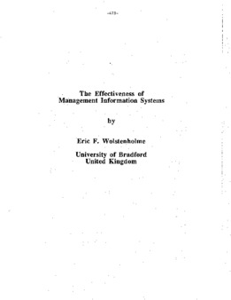 <span itemprop="name">Wolstenholme, Eric F., "The Effectiveness of Management Information Systems"</span>