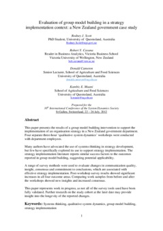<span itemprop="name">Scott, Rodney with Robert Cavana, Donald Cameron and Kambiz Maani, "Evaluation of group model building in a strategy implementation context: a New Zealand government case study"</span>