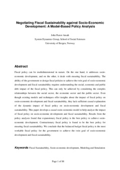 <span itemprop="name">Ansah, John, "Negotiating Fiscal Sustainability against Socio-Economic Development: A Model-Based Policy Analysis"</span>