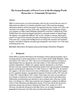 <span itemprop="name">Schmitt Olabisi, Laura, "The System Dynamics of Forest Cover in the Developing World: Researcher vs. Community Perspectives"</span>