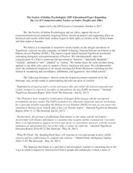 <span itemprop="name">The SIP Educational Paper Regarding the Use of Counterterrorism Tactics on Native Peoples and Allies</span>