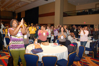 <span itemprop="name">Delegates get fired up at the general business...</span>