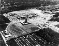Aerial shot of the Main Campus amidst the on-going construction, ca. 1964
