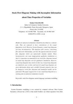 <span itemprop="name">Takahashi, Yutaka, "Stock Flow Diagram Making with Incomplete Information about Time Properties of Variables"</span>