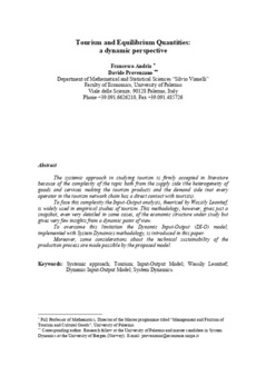<span itemprop="name">Provenzano, Davide with Francesco Andria, "Tourism and Equilibrium Quantities: A dynamic perspective"</span>