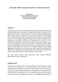 <span itemprop="name">Lizeo, Elaine, "A Dynamic Model of Group Learning and Effectiveness"</span>