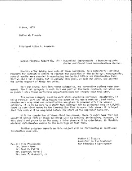 <span itemprop="name">Campus Progress Report No. 159, Letter from Walter M. Tisdale to President Allan A. Kuusisto</span>
