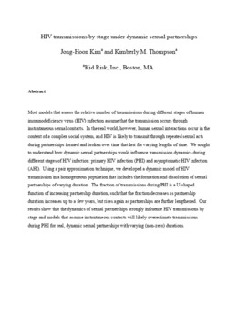 <span itemprop="name">Kim, Jong-Hoon, "HIV Transmissions by Stage under Dynamic Sexual Partnerships"</span>