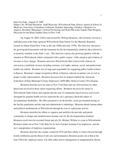 <span itemprop="name">Transcript of interview with Dr. William Bronston</span>
