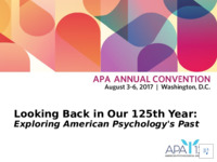 <span itemprop="name">Looking Back in Our 125th Year: Exploring American Psychology's Past</span>