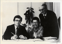 <span itemprop="name">Page 170 B-Bottom: Dean John Schumaker, Director M.E. Grenander and Deputy Director Hugh Maclean of the Institute for Humanistic Studies.</span>