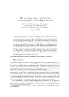 <span itemprop="name">Pruyt, Erik with Jesse Segers and Sertaç Oruc, "The Leadership Game: Experiencing Dynamic Complexity under Deep Uncertainty"</span>