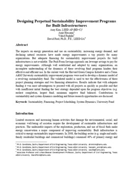 <span itemprop="name">Kim, Amy with Vahid Faghihi, Amir R. Hessami and David Ford, "Designing Perpetual Sustainability Improvement Programs for Built Infrastructures"</span>
