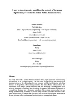 <span itemprop="name">Armenia, Stefano with Laura Roma and Arianna Perugia, "A new system dynamics model for the analysis of the paper dematerialization process in the Italian Public Administration"</span>