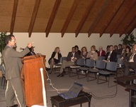 <span itemprop="name">Dr. Alan Sokolow takes questions from guests at a...</span>