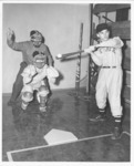 <span itemprop="name">A batter, catcher, and umpire on the New York...</span>