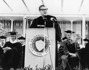 Governor Nelson Rockefeller speaking at Commencement 1966